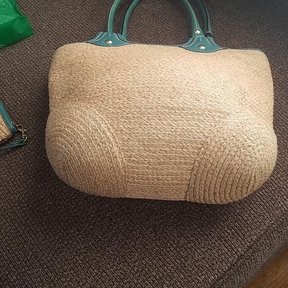 Coach Bleeker straw and turquoise leather set - Picture 4 of 8